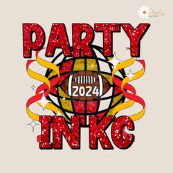 party in kc football 2024 disco ball png