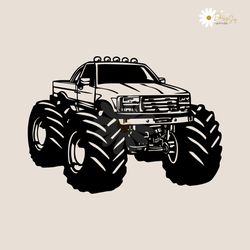 retro cartoon monster truck vector svg