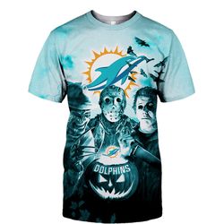 miami dolphins t shirt 3d halloween horror night t shirt