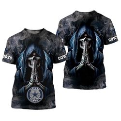 men&8217s dallas cowboys t shirts background skull smoke