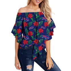 buffalo bills women&8217s shirt floral printed strapless short sleeve