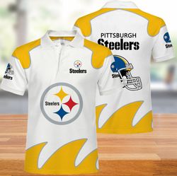 pittsburgh steelers men&8217s polo shirts white