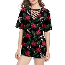 atlanta falcons women&8217s t shirt printed floral v-neck