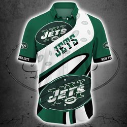 new york jets button up shirt short sleeve big logo