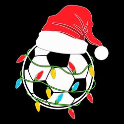 christmas soccer ball lights santa svg merry xmas file