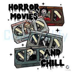 horror movies and chill svg halloween vintage cutting file