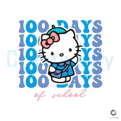 kitty 100 days of school svg file digital download