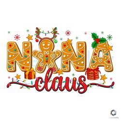 nana claus christmas cookie svg gingerbread file sublimation