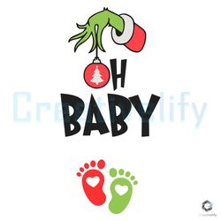 oh baby grinchmas svg pregnancy announcement file