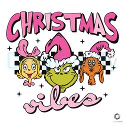 pink christmas vibes svg retro grinch friends file