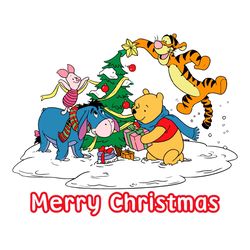 pooh and friends christmas svg merry xmas disney file