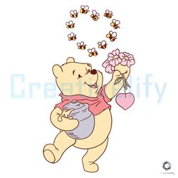 pooh bear valentines day svg retro disney love file