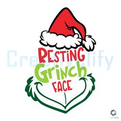 resting grinch face svg christmas party file cutting digital