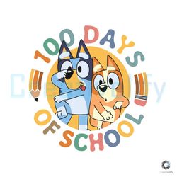 retro bluey bingo svg 100 days of school file design