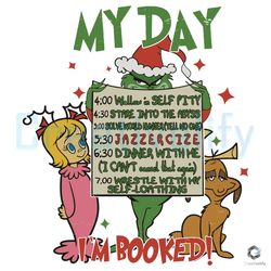 retro chrsitmas grinchy svg my day im booked design file