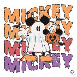 retro ghost mickey svg halloween pumpkin cutting file