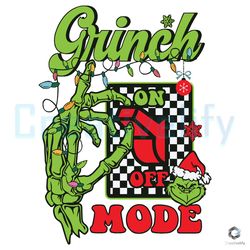 retro grinch mode on off svg christmas file for cricut