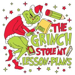 retro grinch stole my lesson plans svg funny christmas file
