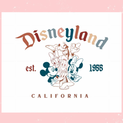 Retro Mickey Friends Disneyland Est 1955 Disneyland SVG Cutting Files,Disney svg, Mickey mouse,Princess, Movie