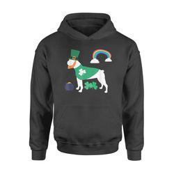 st patricks day   dog leprechaun boston terrier  hoodie