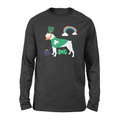 st patricks day  dog leprechaun boston terrier  long sleeve t-shirt