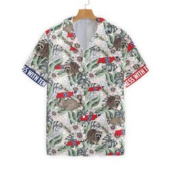 tennessee raccoon and passion flowers ez12 2711 hawaiian shirt