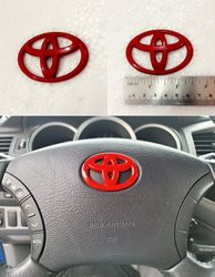 toyota steering wheel emblem badge in glossy red