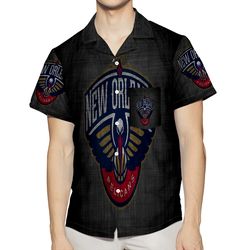 new orleans pelicans emblem v5 3d all over print summer beach hawaiian shirt with pocket