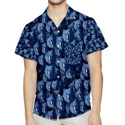 memphis grizzlies emblem v5 3d all over print summer beach hawaiian shirt with pocket