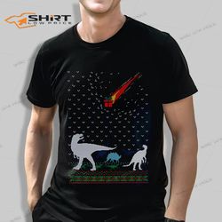 dinosaur extinction t-rex christmas t-shirt