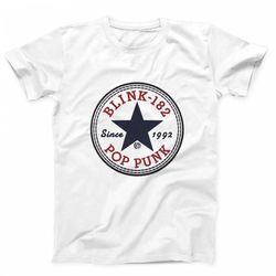 blink 182 since 1992 pop punk converse logo men&8217s t-shirt