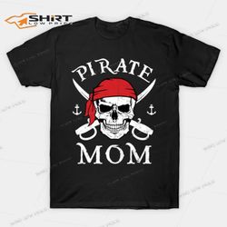 pirate mom skull halloween t-shirt