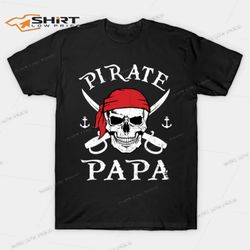 pirate papa skull halloween t-shirt
