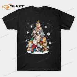 cats christmas tree merry christmas 2023 t-shirt