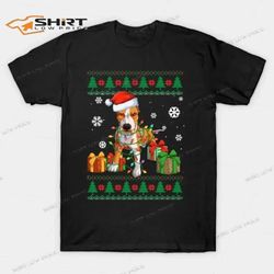 ugly pitbull santa hat merry christmas 2023 t-shirt