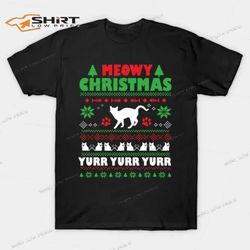 ugly meowy christmas yurr yurr yurr merry christmas 2023 t-shirt