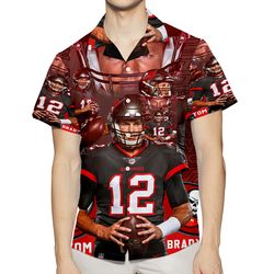 tampa bay buccaneers tom brady v32 3d all over print summer beach hawaiian shirt with pocket