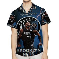 brooklyn nets kyrie irving1 3d all over print summer beach hawaiian shirt with pocket