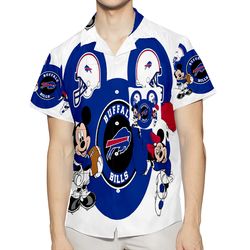 buffalo bills mickey minnie 3d all over print summer beach hawaiian shirt with pocket