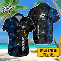 dallas stars hawaiian shirt custom name