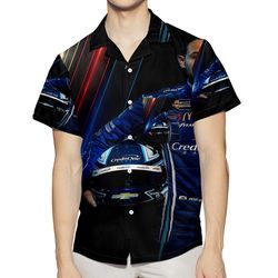 chip ganassi racing kyle larson1 3d all over print summer beach hawaiian shirt with pocket