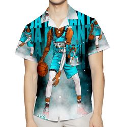 memphis grizzlies ja morant 12 v11 3d all over print summer beach hawaiian shirt with pocket
