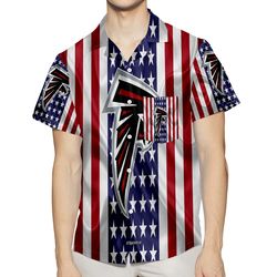 atlanta falcons flag silk 3d all over print summer beach hawaiian shirt with pocket