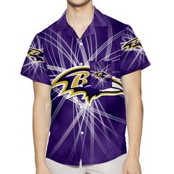 baltimore ravens logo line 3d all over print summer beach hawaiian shirt with pocket