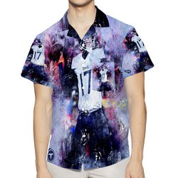 tennessee titans 12 ryan tannehill 3d all over print summer beach hawaiian shirt with pocket