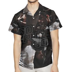 san antonio spurs go spurs go 3d all over print summer beach hawaiian shirt with pocket