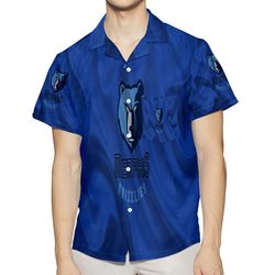 memphis grizzlies emblem texture silk v2 3d all over print summer beach hawaiian shirt with pocket