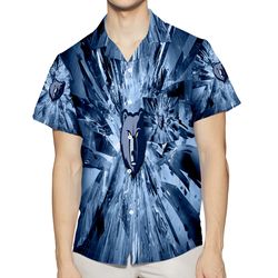 memphis grizzlies emblem v3 3d all over print summer beach hawaiian shirt with pocket