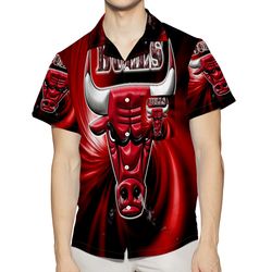 chicago bulls emblem v37 3d all over print summer beach hawaiian shirt with pocket