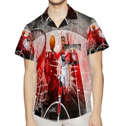 washington wizards john wall3 3d all over print summer beach hawaiian shirt with pocket